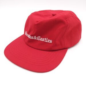 Crooks & Castles Snapback Hat Ball Cap Red Flat Bill Streetwear Embroidered‎
